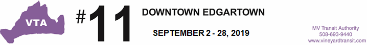 Route 11 September schedule header