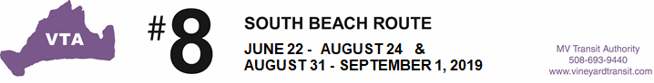 Route 8 summer schedule header