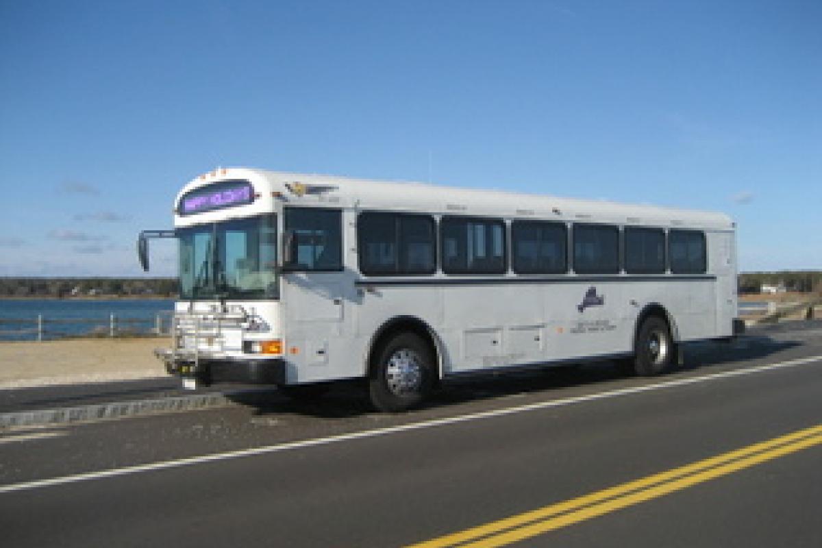Bus near beach